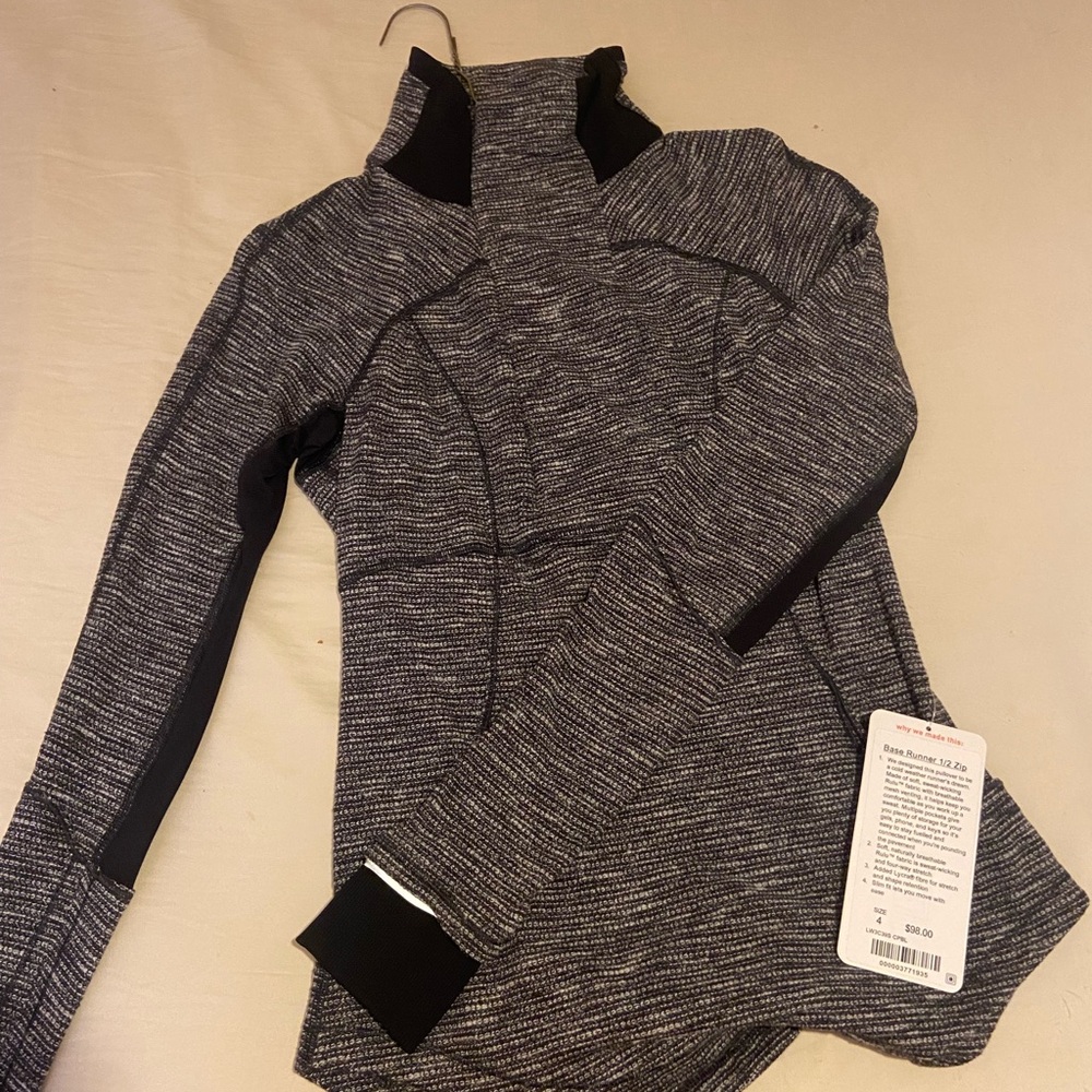 Lululemon Athletica Black and Gray Cowl Neck Sweater